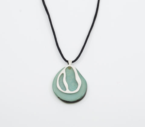 El Sol Tagua and Silver Necklace